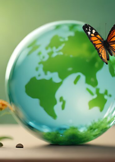 globe-with-butterfly-it-flower-background